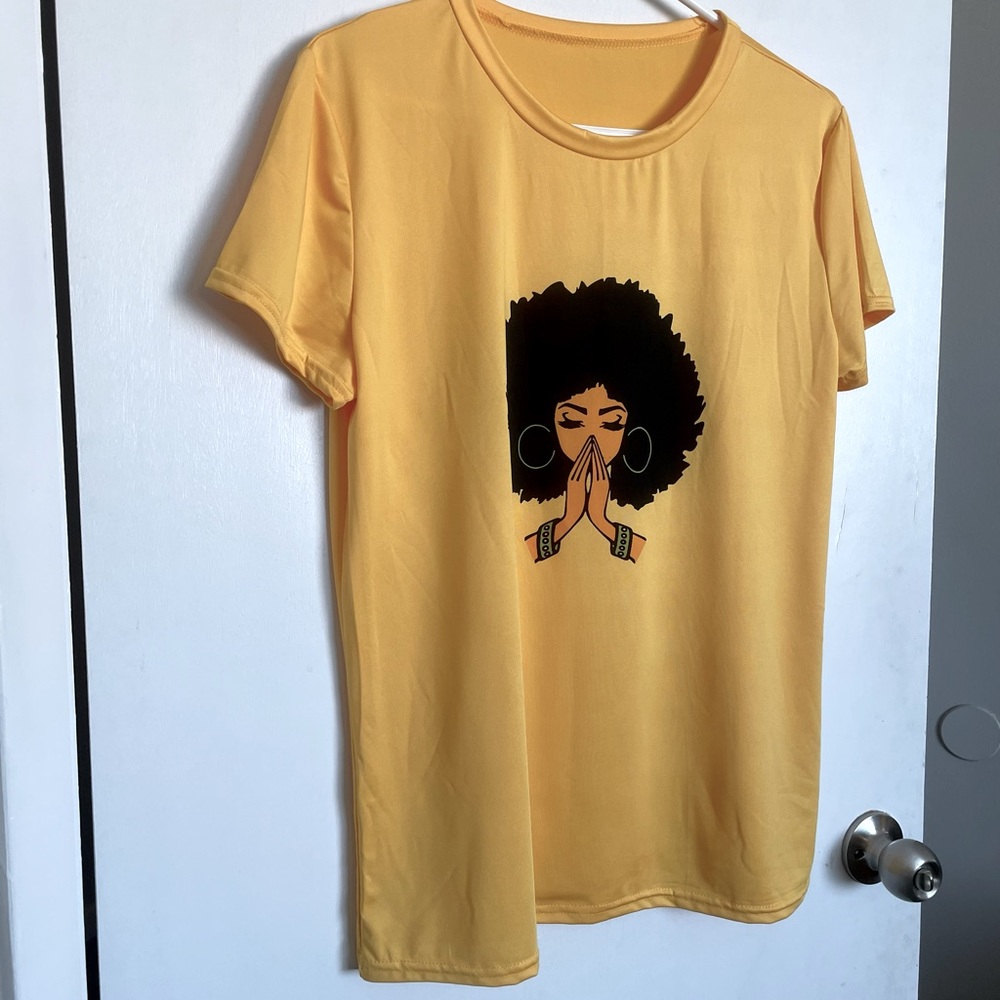 Afro Peace Crewneck Lightweight T-Shirt - Sizes 2XL & 3XL - Picture 2 of 13
